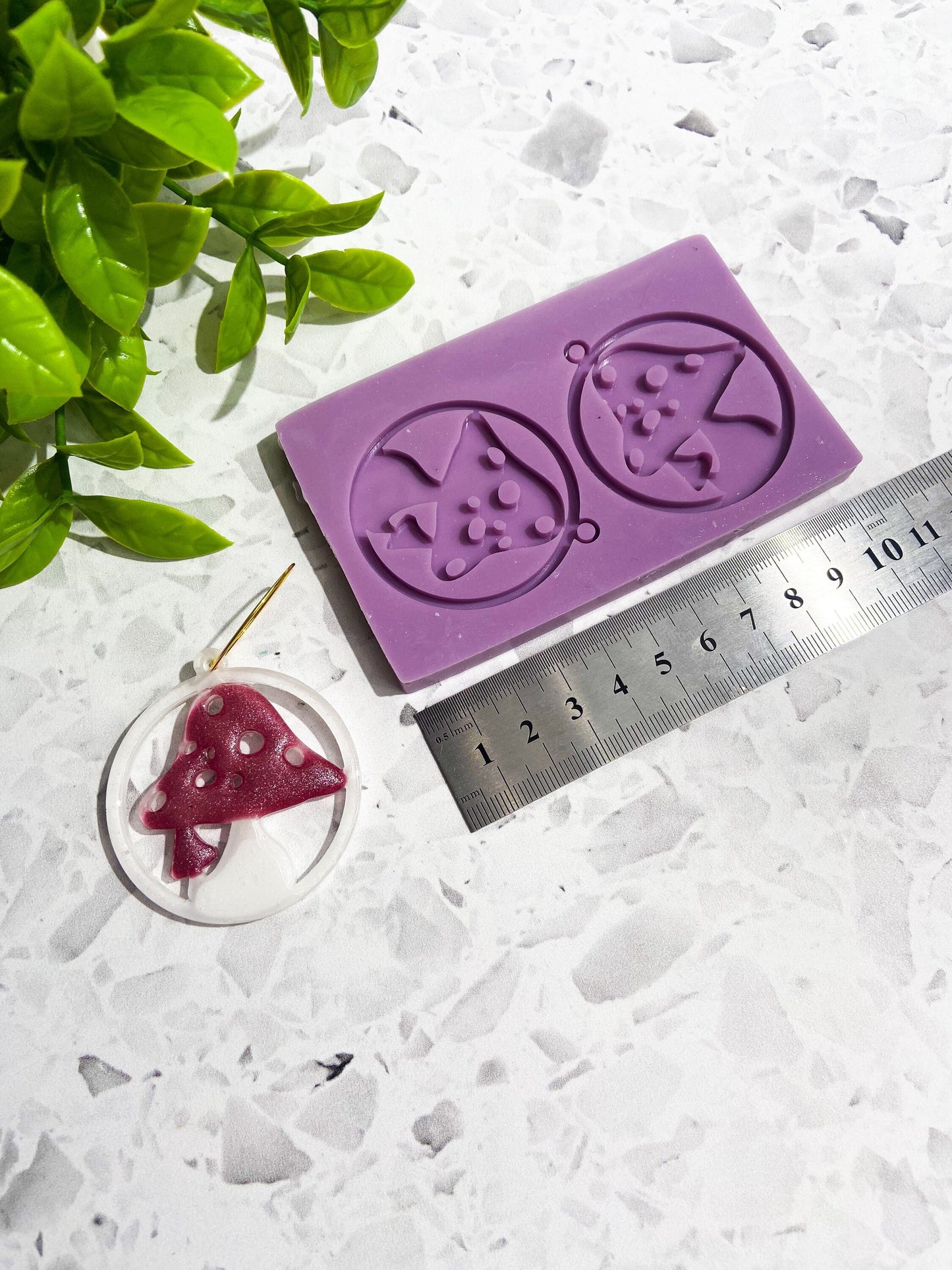 Mushroom silicone earring mould/mold