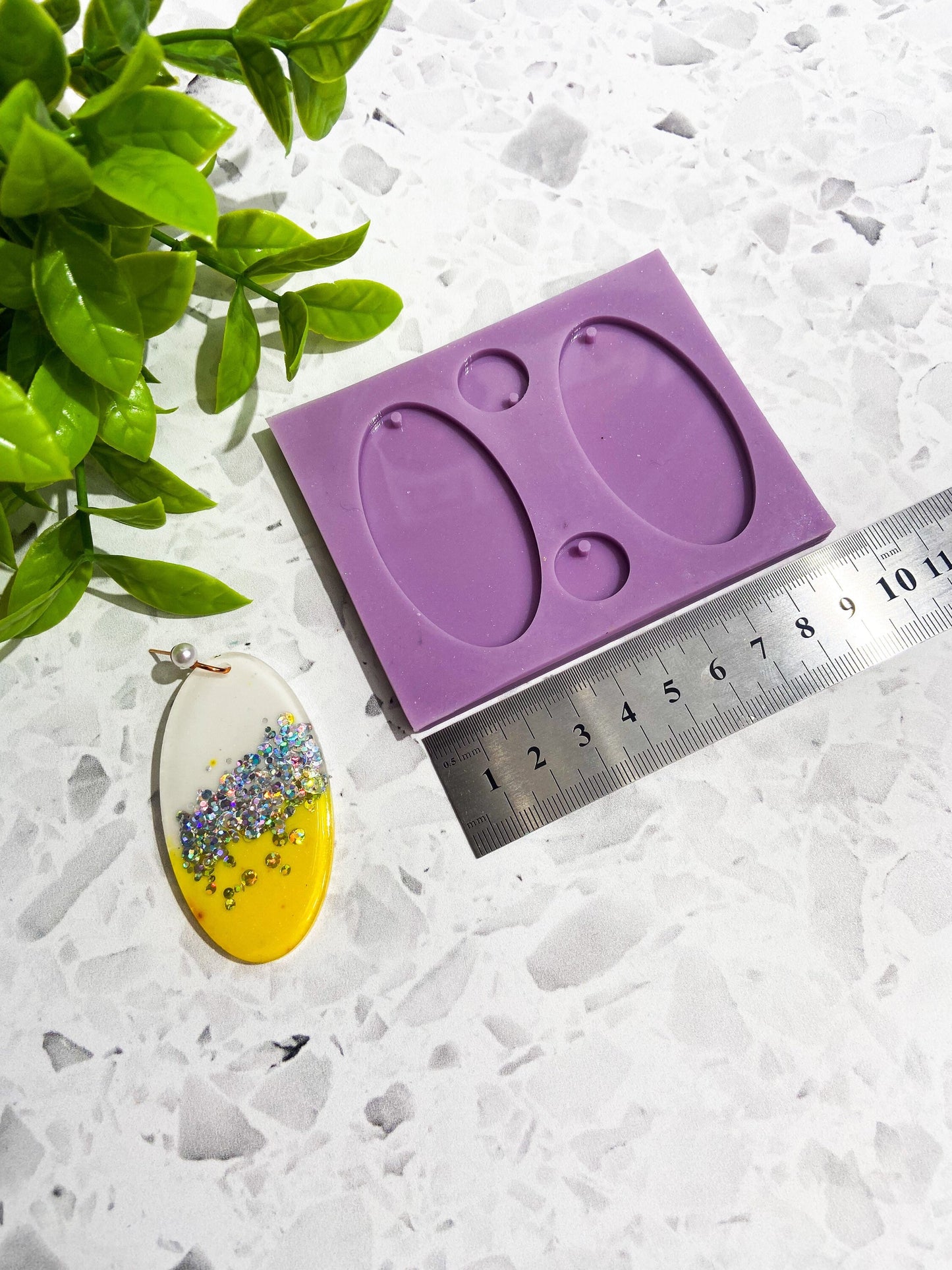 Large oval silicone earring mould/mold for resin, oval shape ideal for resin