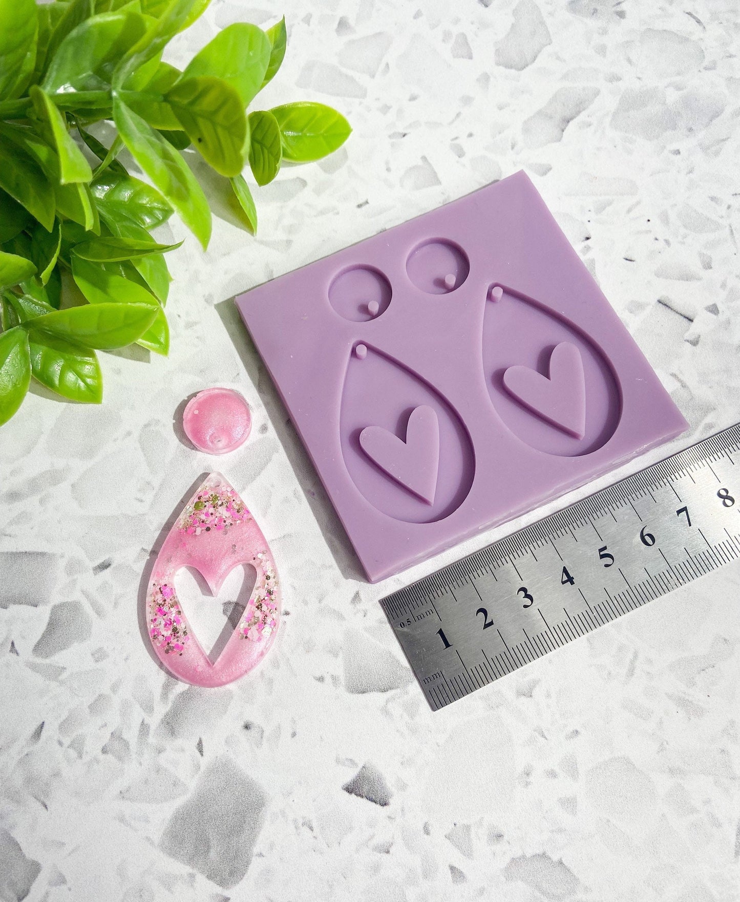 Heart silicone earring mould/mold