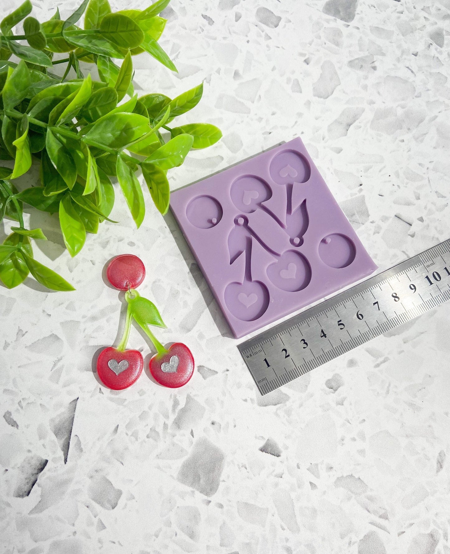 Cherrie heart silicone earring mould
