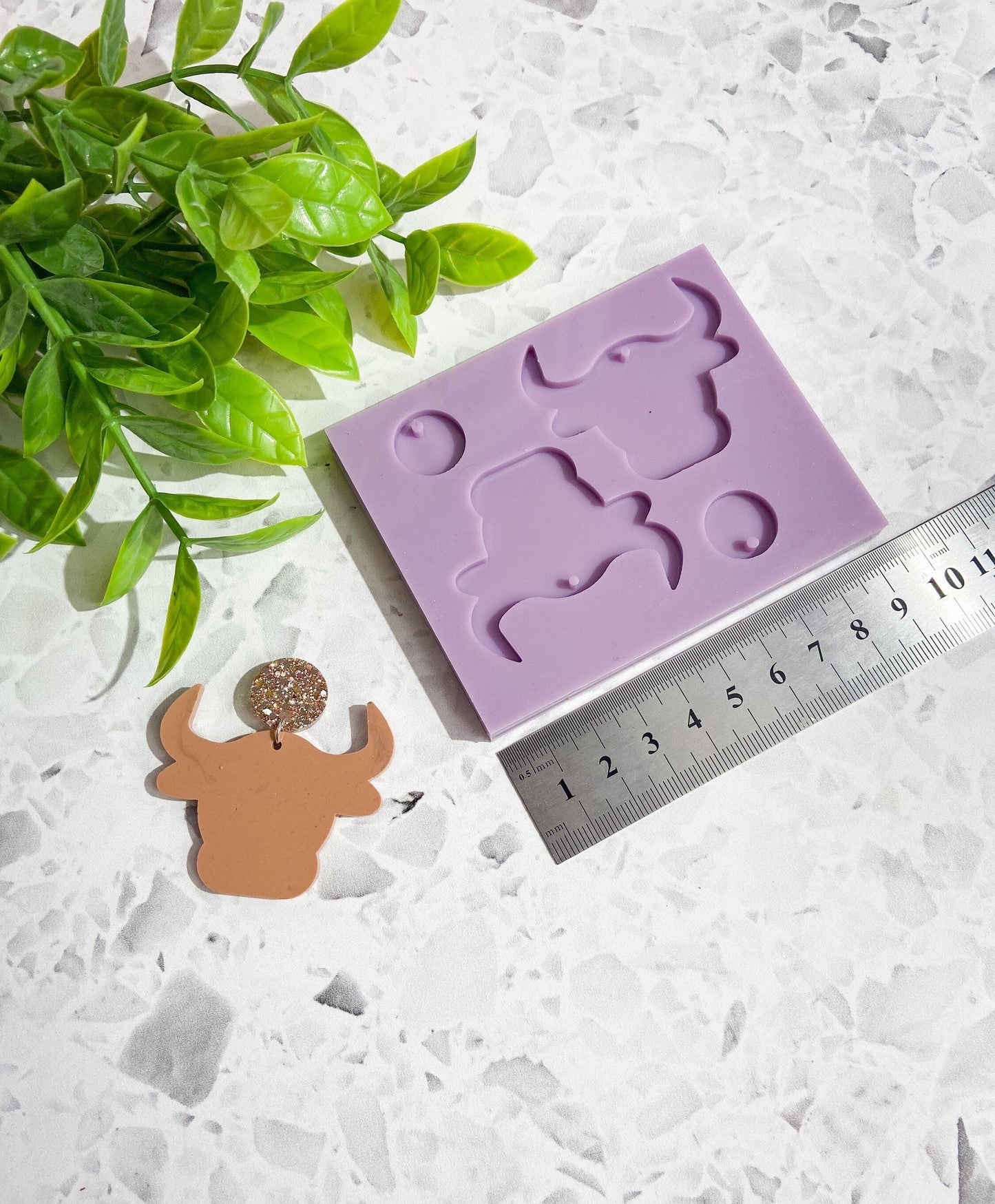 Wild West silicone earring bull mould/mold