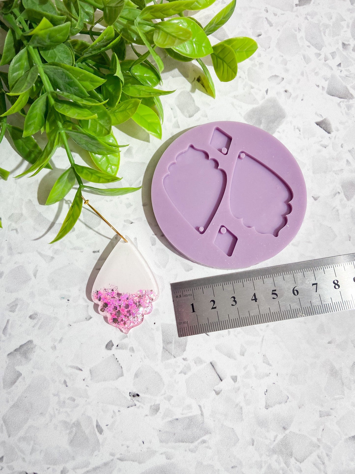 Silicone earring mould/mold