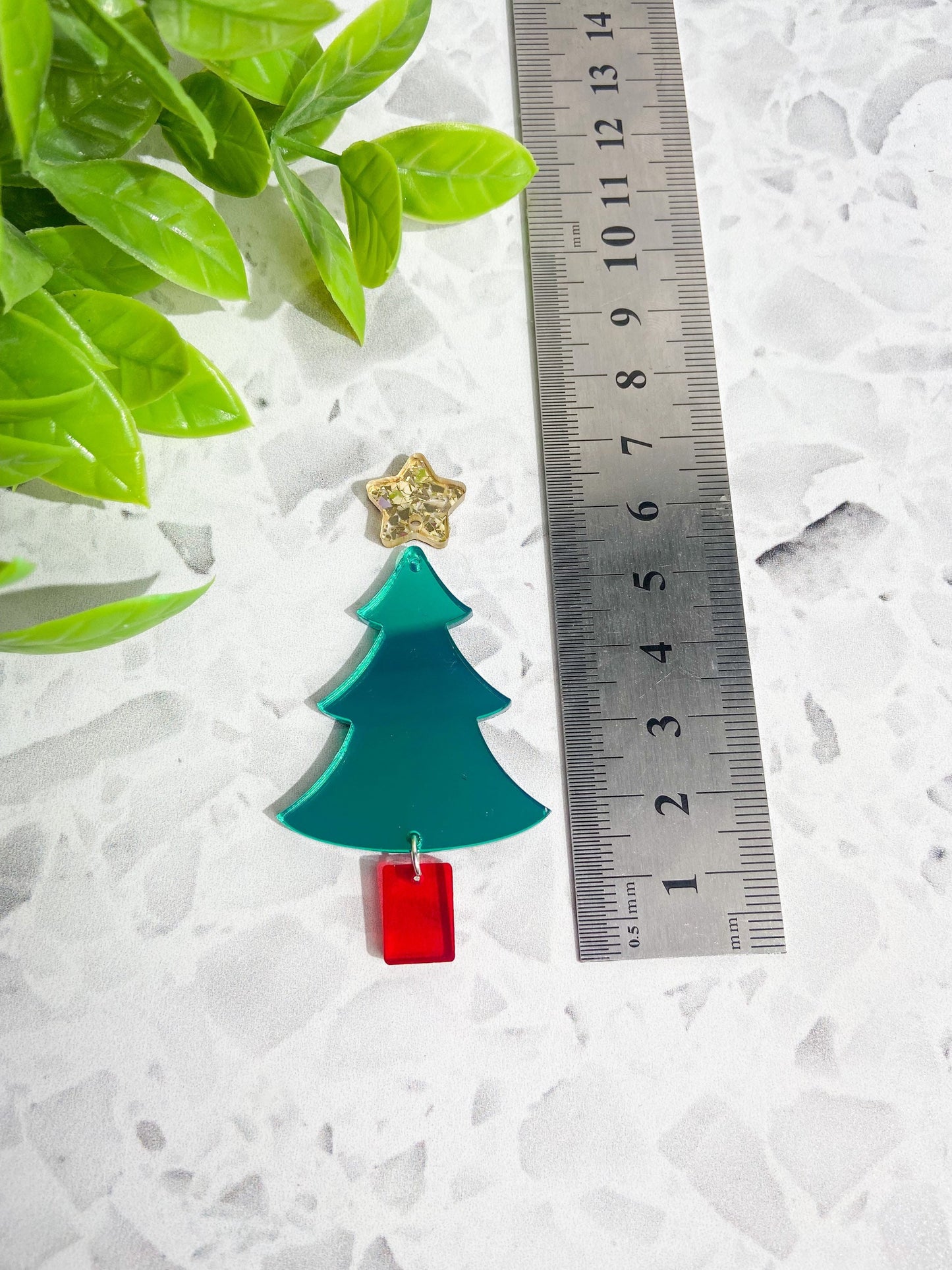 6 Christmas tree acrylic earrings, festive acrylic earrings