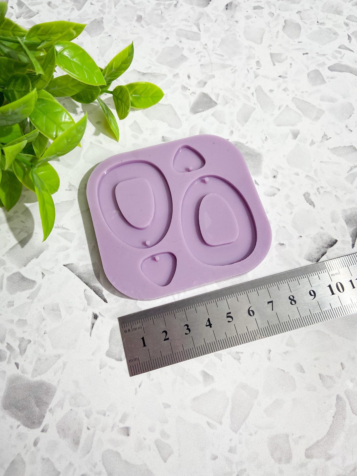 Abstract silicone earring mould/mold