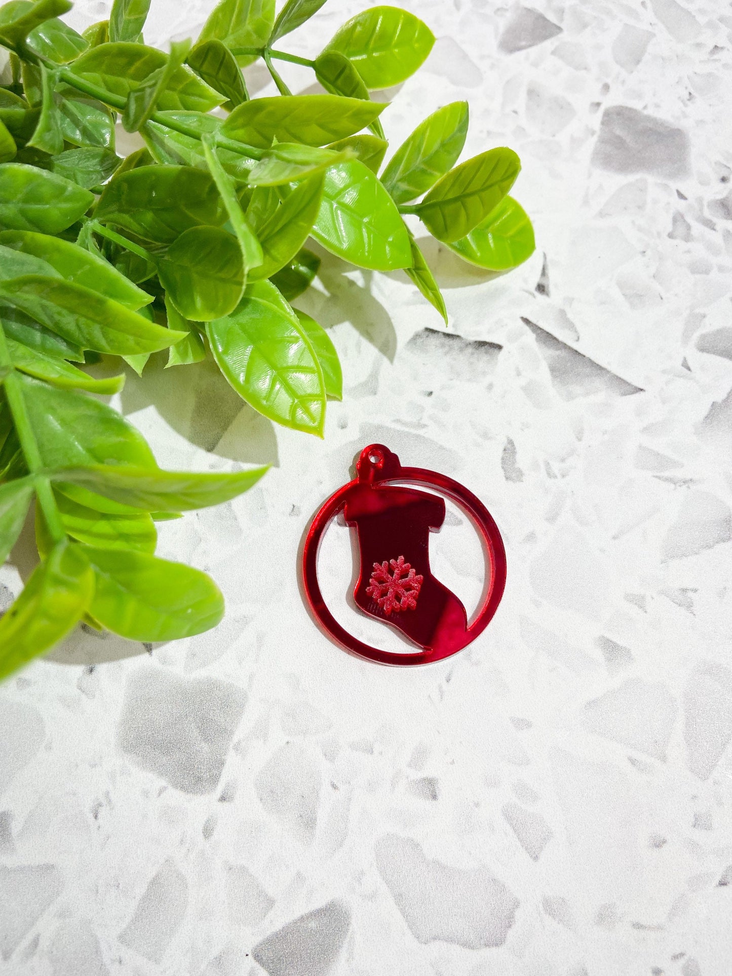 6 Christmas stocking acrylic earrings, stocking earring, festive earrings