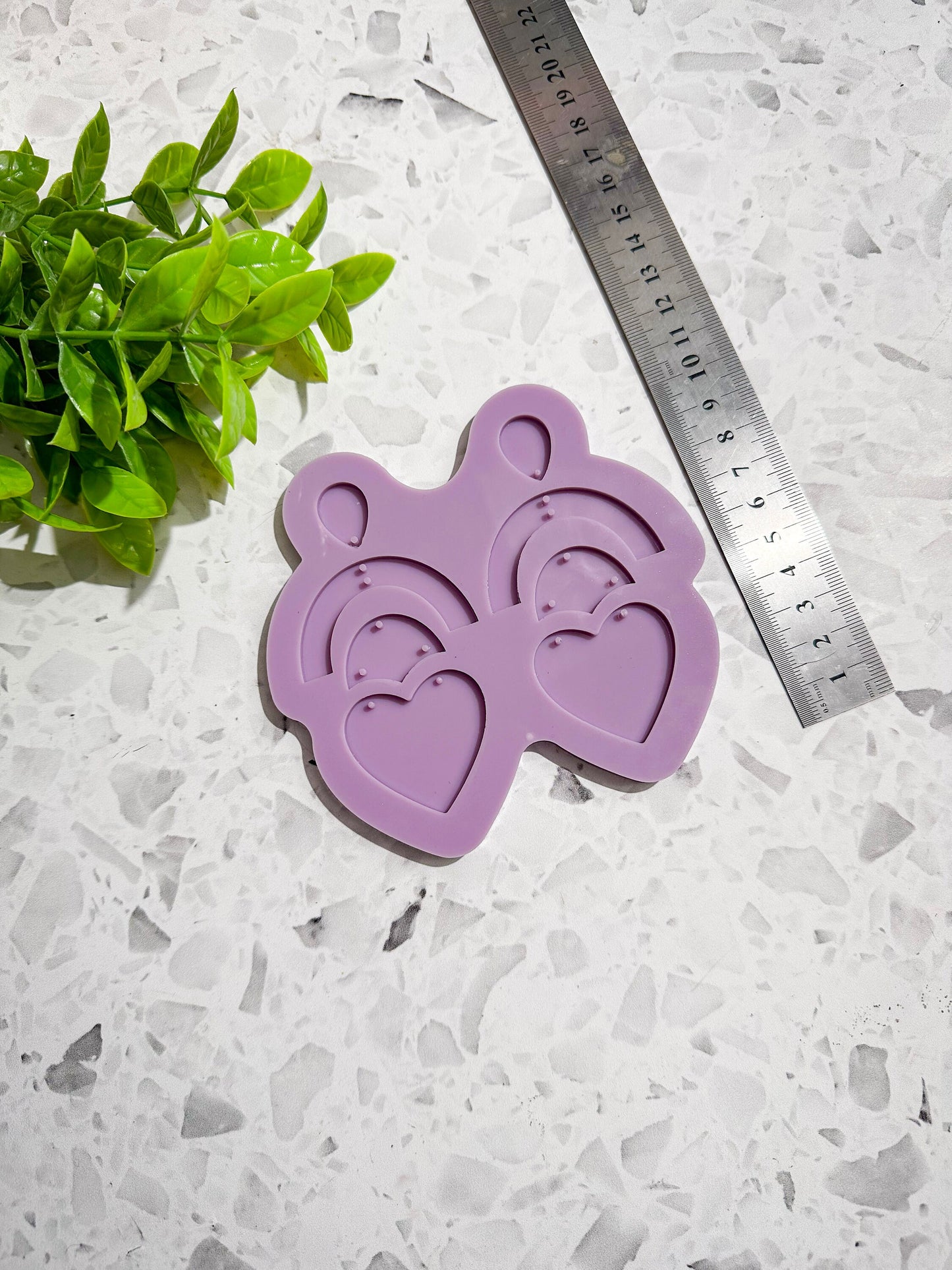 Dangle silicone earring mould, chandelier shaped silicone mould for resin, heart silicone mould