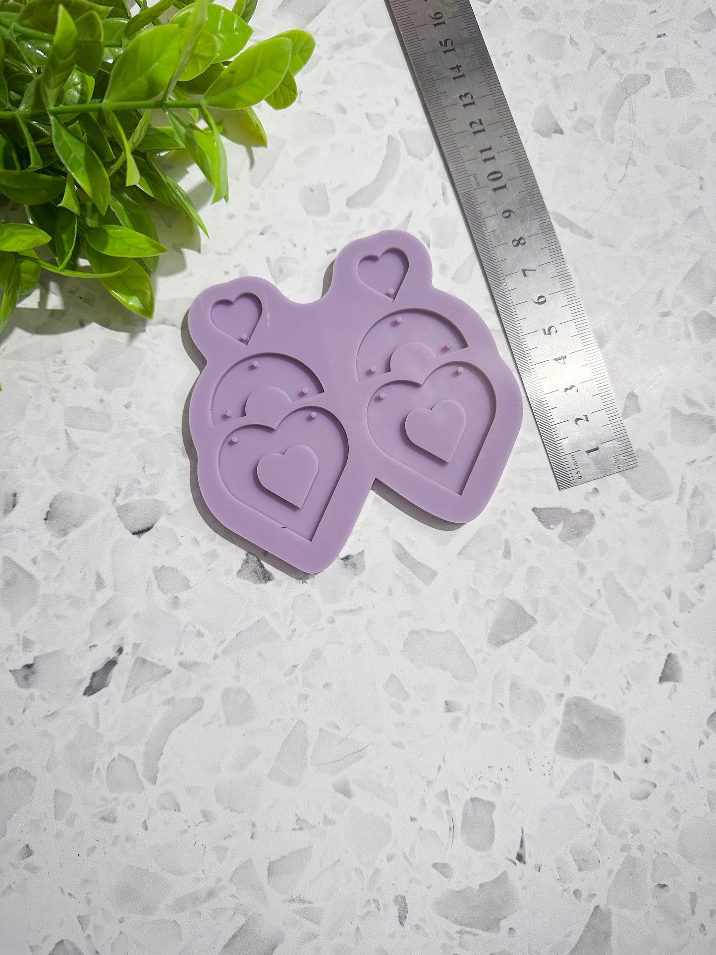 Dangle silicone earring mould, chandelier shaped silicone mould for resin, heart silicone mould