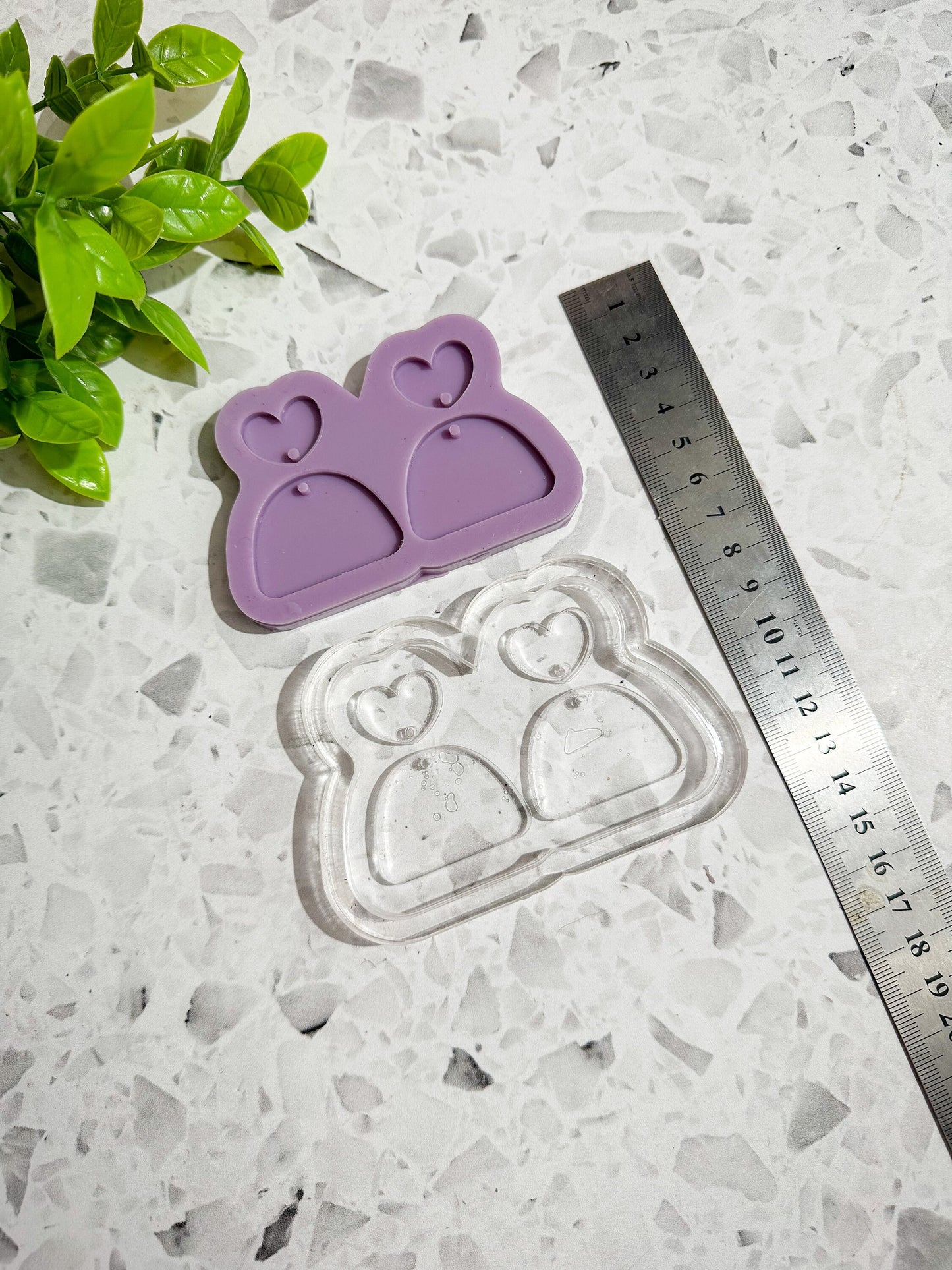 Acrylic blank, earring blank for silicone mould making, acrylic housing, silicone mould making, heart earring mould