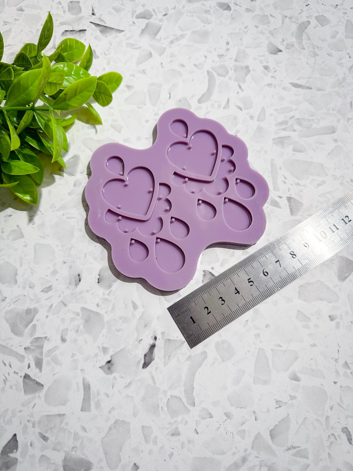 Dangle silicone earring mould, chandelier shaped silicone mould for resin, heart silicone mould