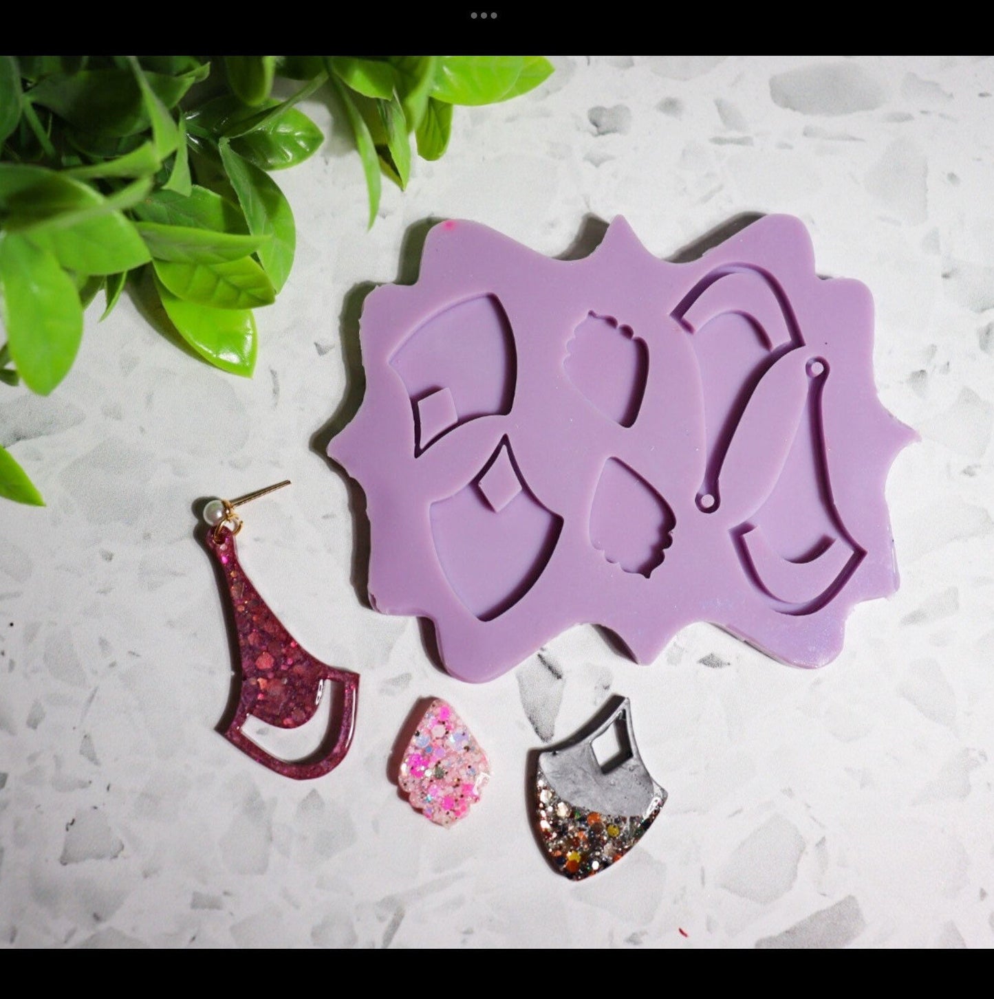 Silicone earring mould/mold