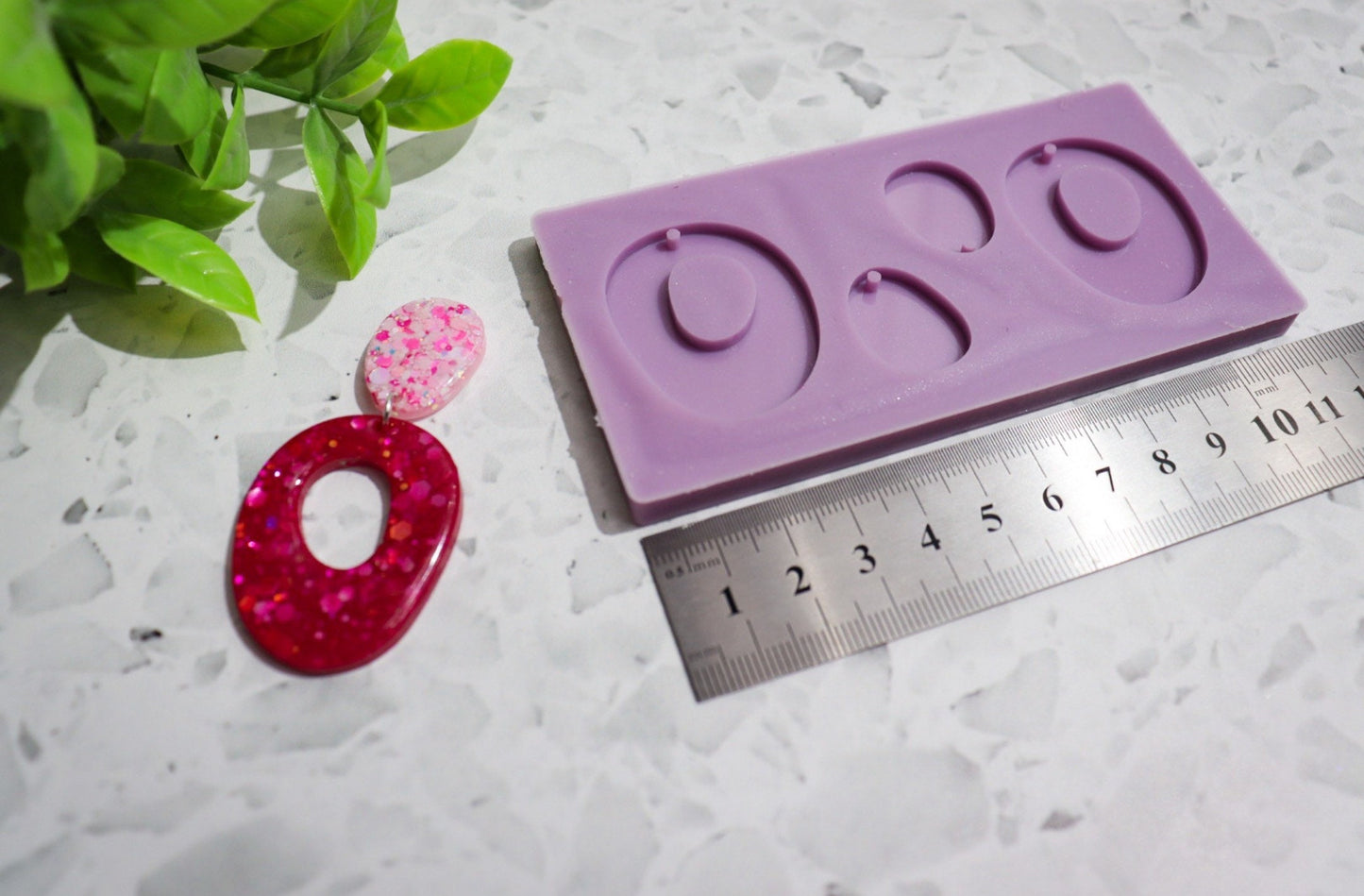 Silicone earring mould/mold