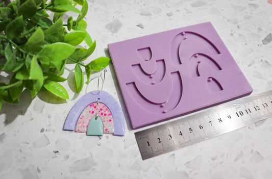 Arch/rainbow silicone earring mould/mold, fun 3 tier rainbow mould see for resin
