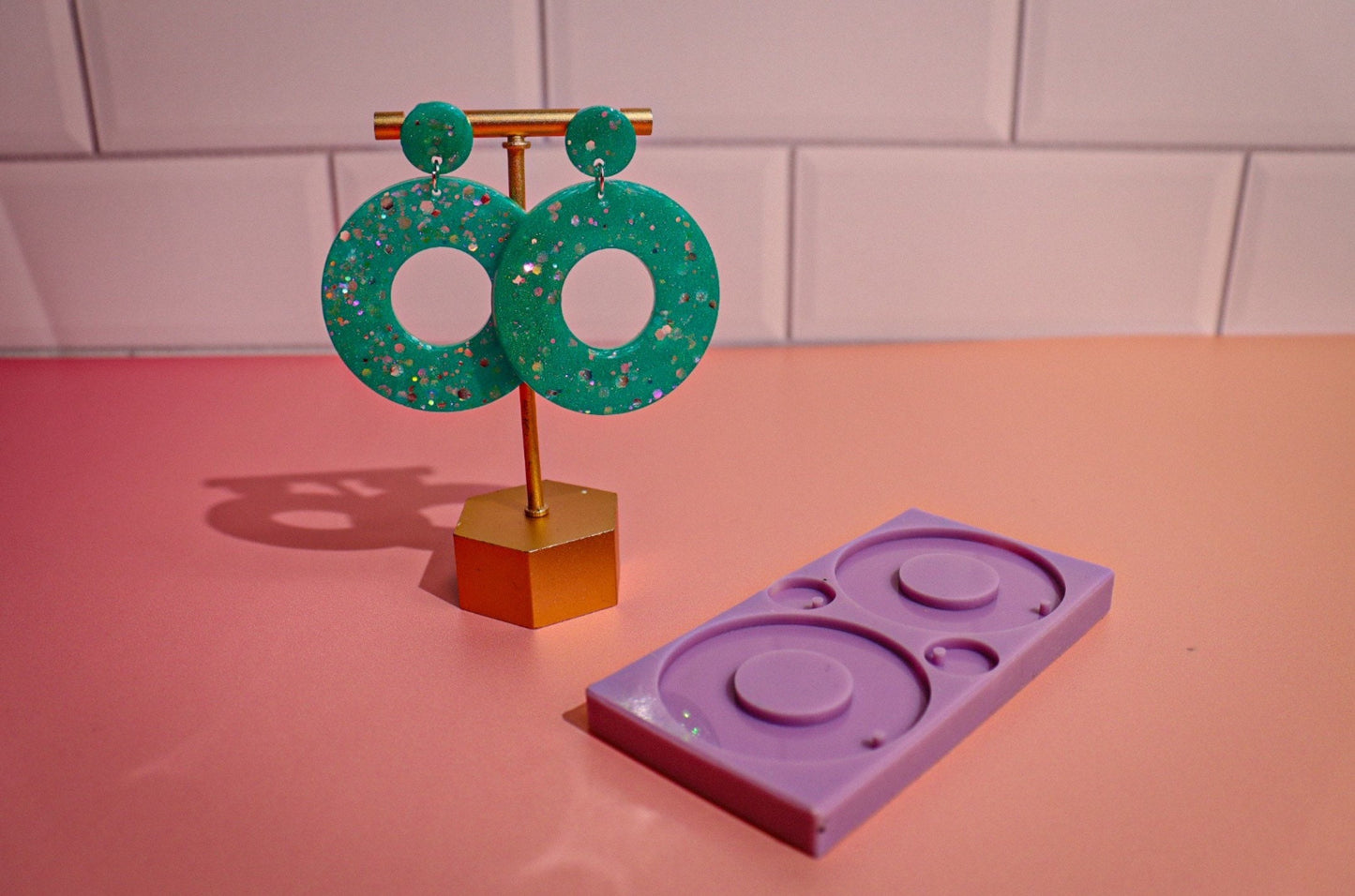 Silicone earring mould/mold