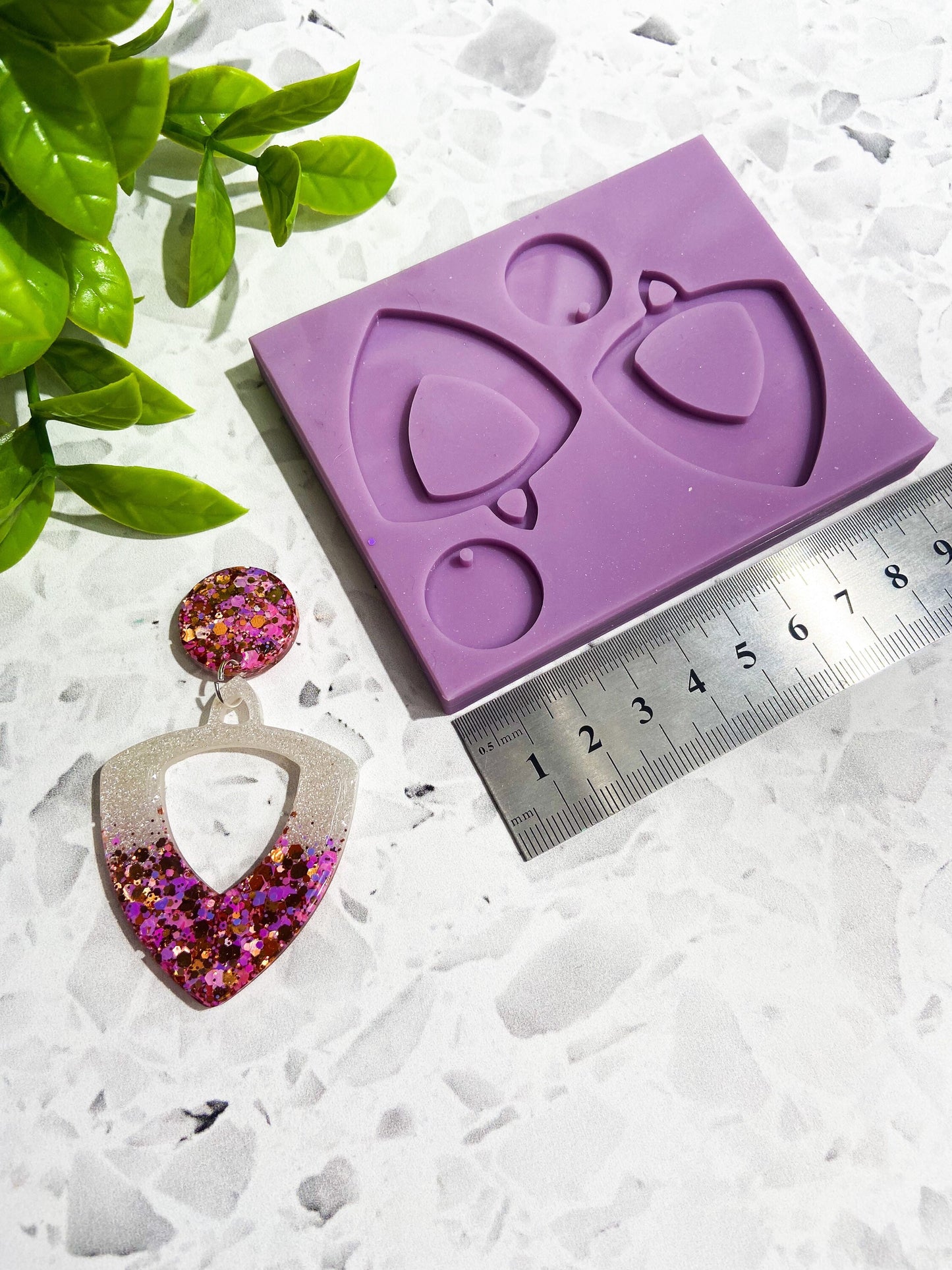 Silicone earring mould/mold