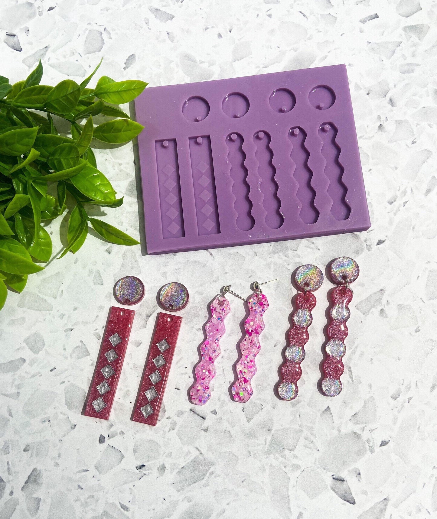 Bar style silicone earring mould/mold