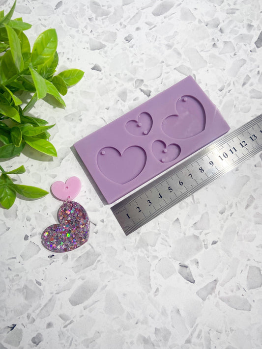 Heart silicone earring mould/mold