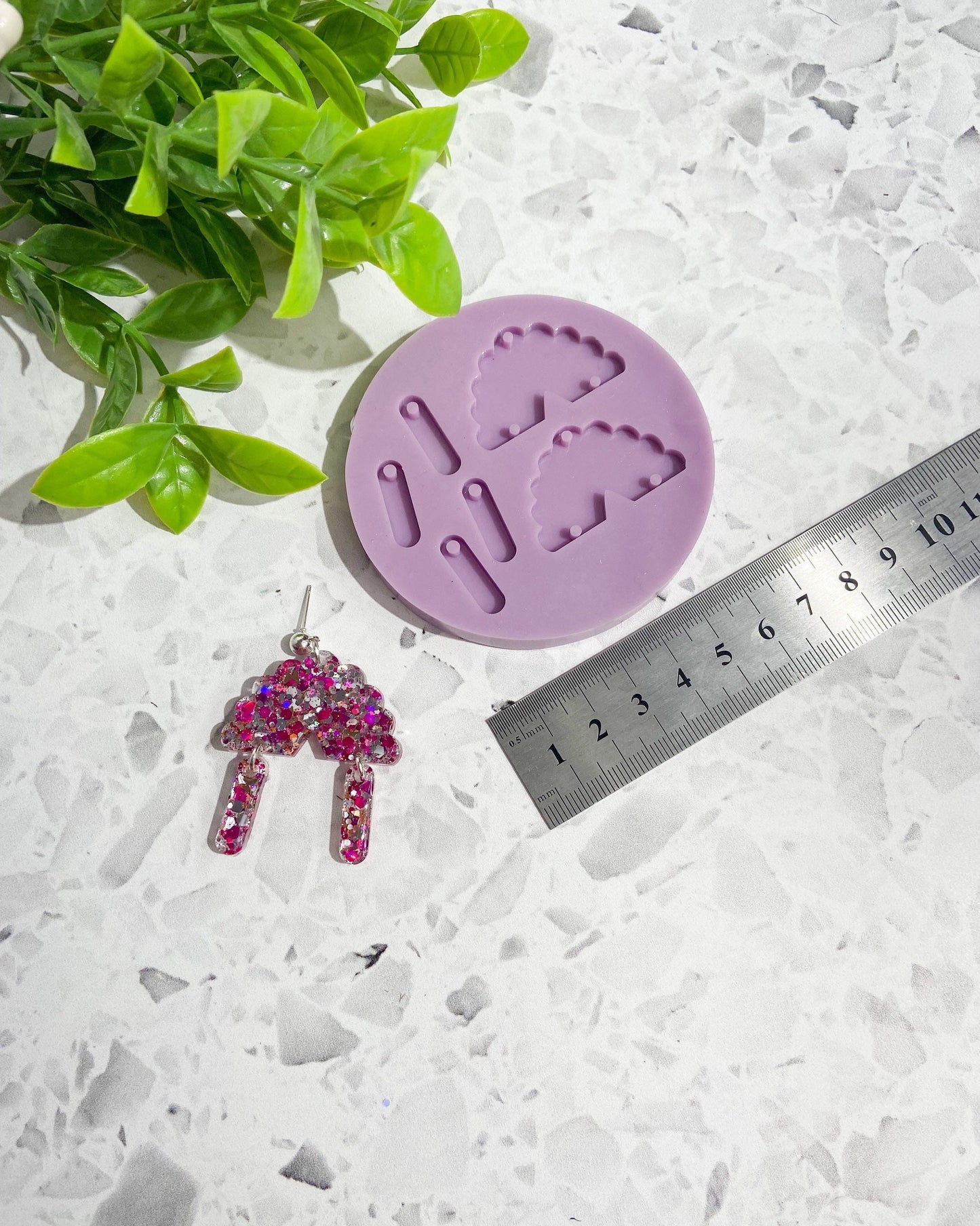 Silicone earring mould/mold