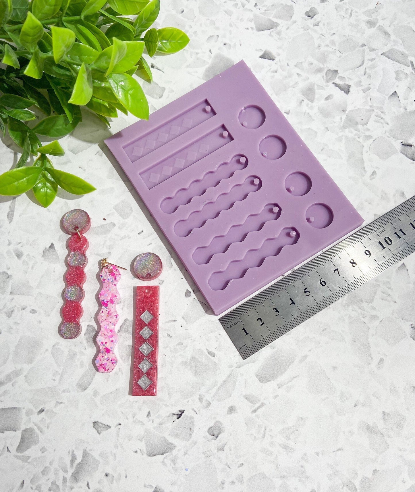 Bar style silicone earring mould/mold