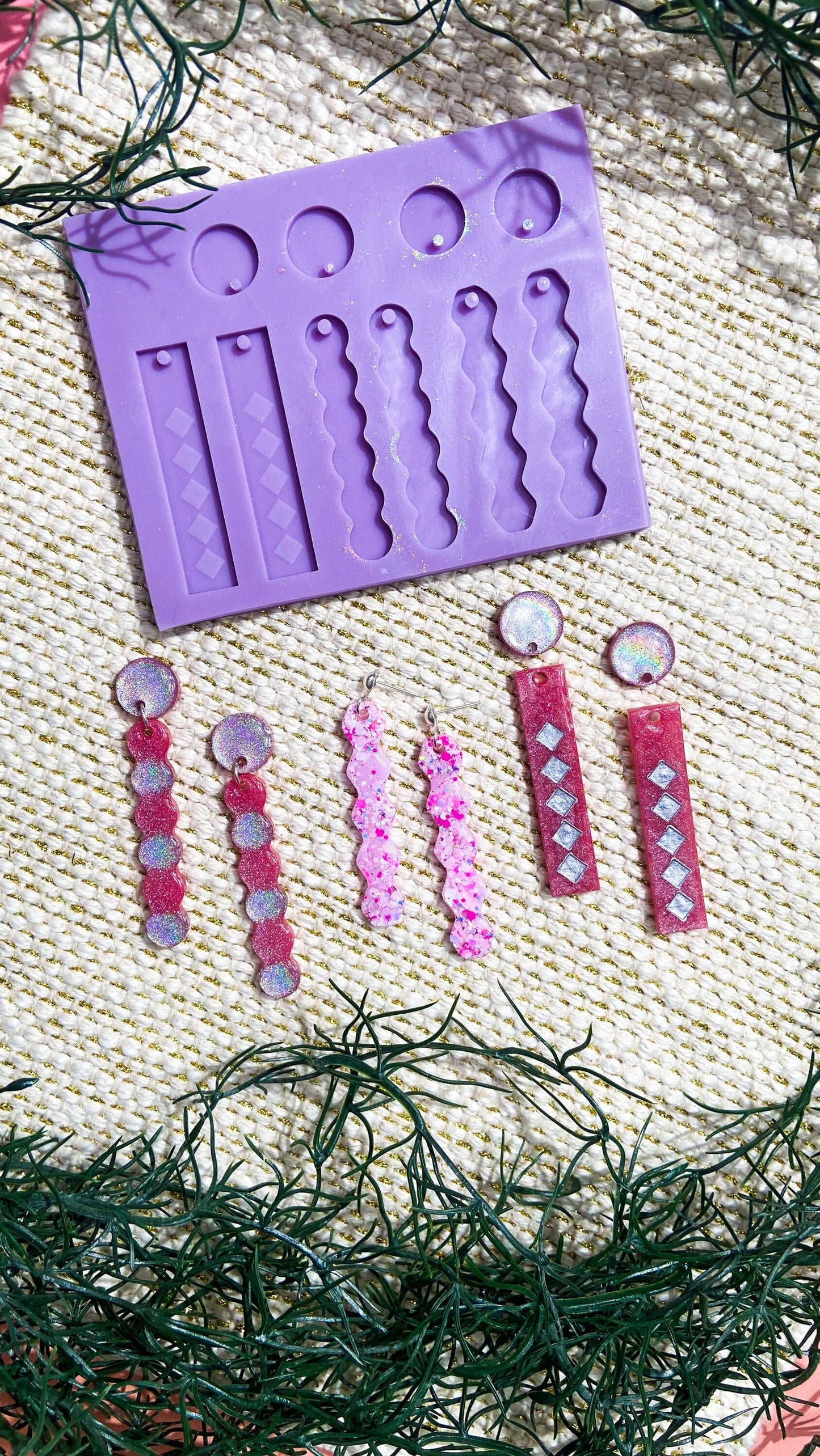 Bar style silicone earring mould/mold