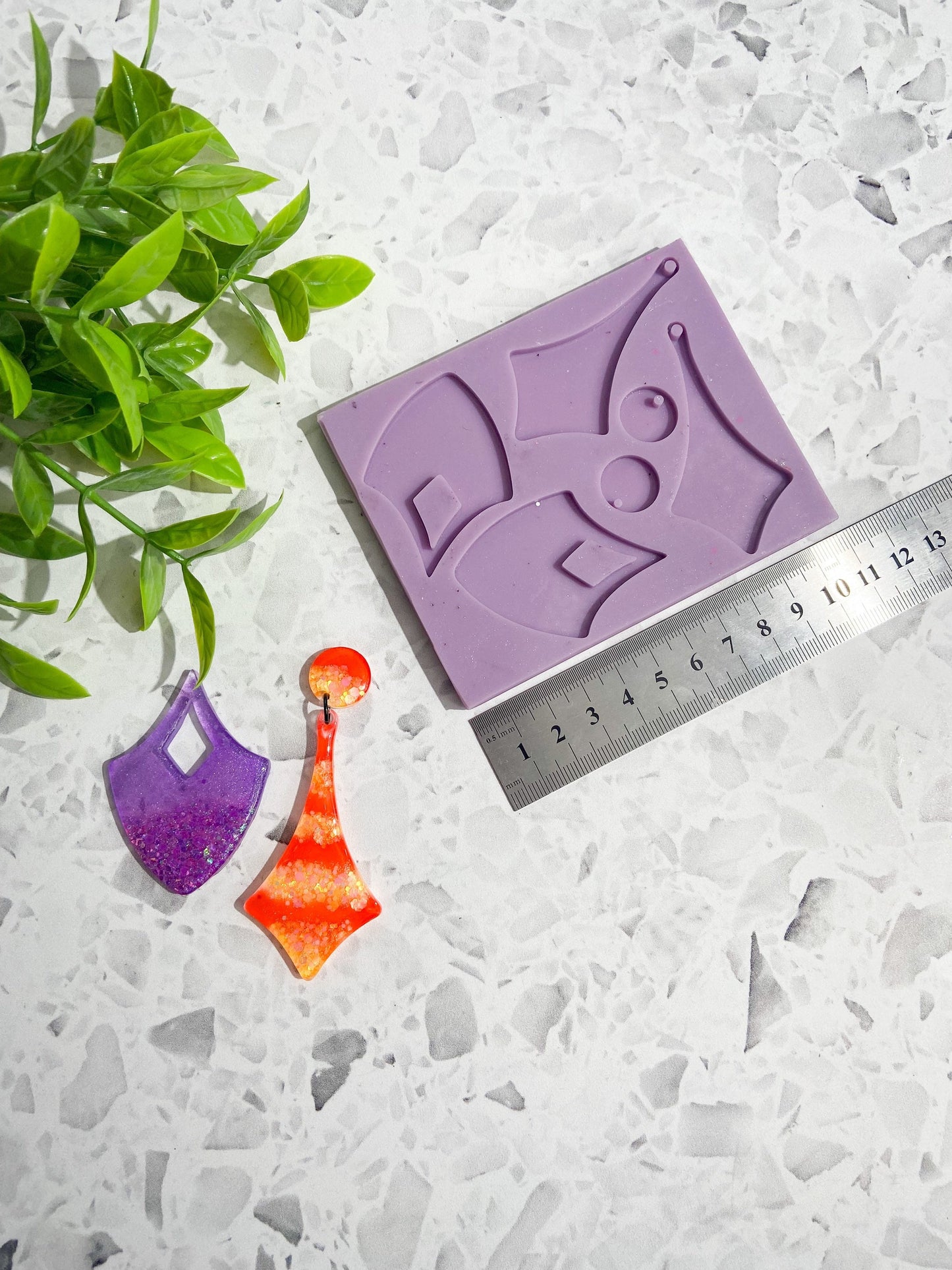 Silicone earring mould/mold ideal for resin