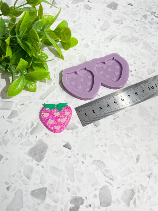 Strawberry hearts silicone earring mould/mold