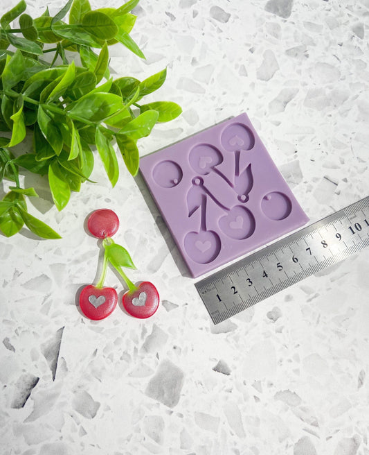 Cherrie heart silicone earring mould