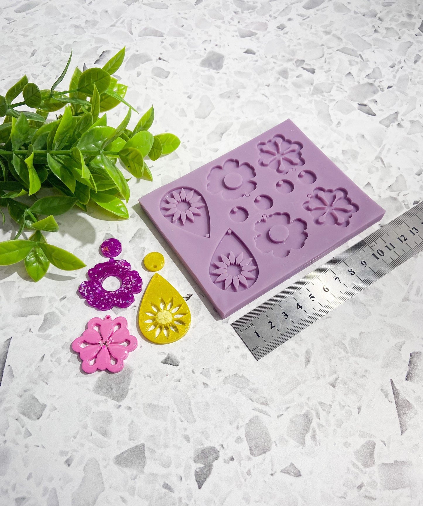 Flower silicone earring mould/mold