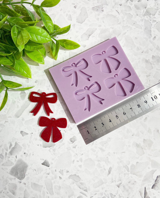 Silicone Christmas bow earring mould/mold