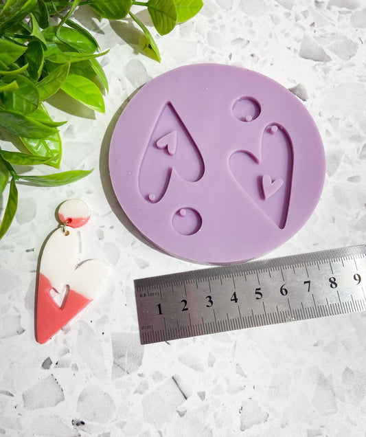 Heart silicone earring mould/mold