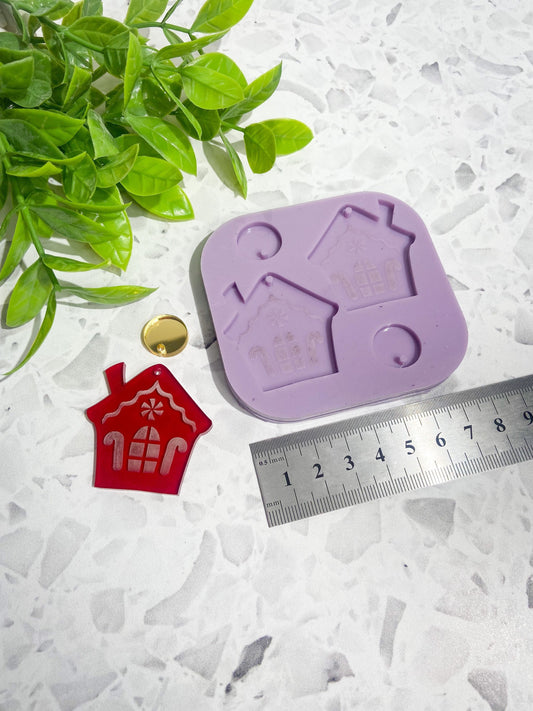 Christmas gingerbread house silicone earring mould/mold