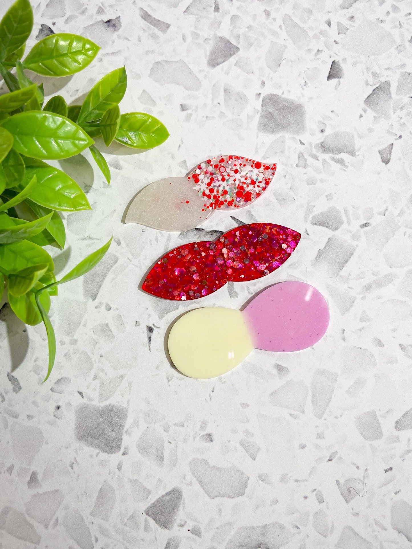 Fun shaped hair clip silicone mould for resin, barrette silicone mould/mold, 3 piece hair clip mould