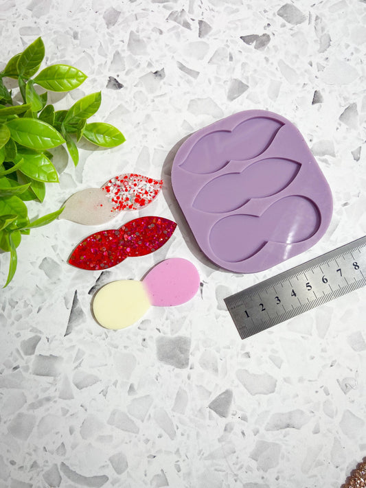 Fun shaped hair clip silicone mould for resin, barrette silicone mould/mold, 3 piece hair clip mould
