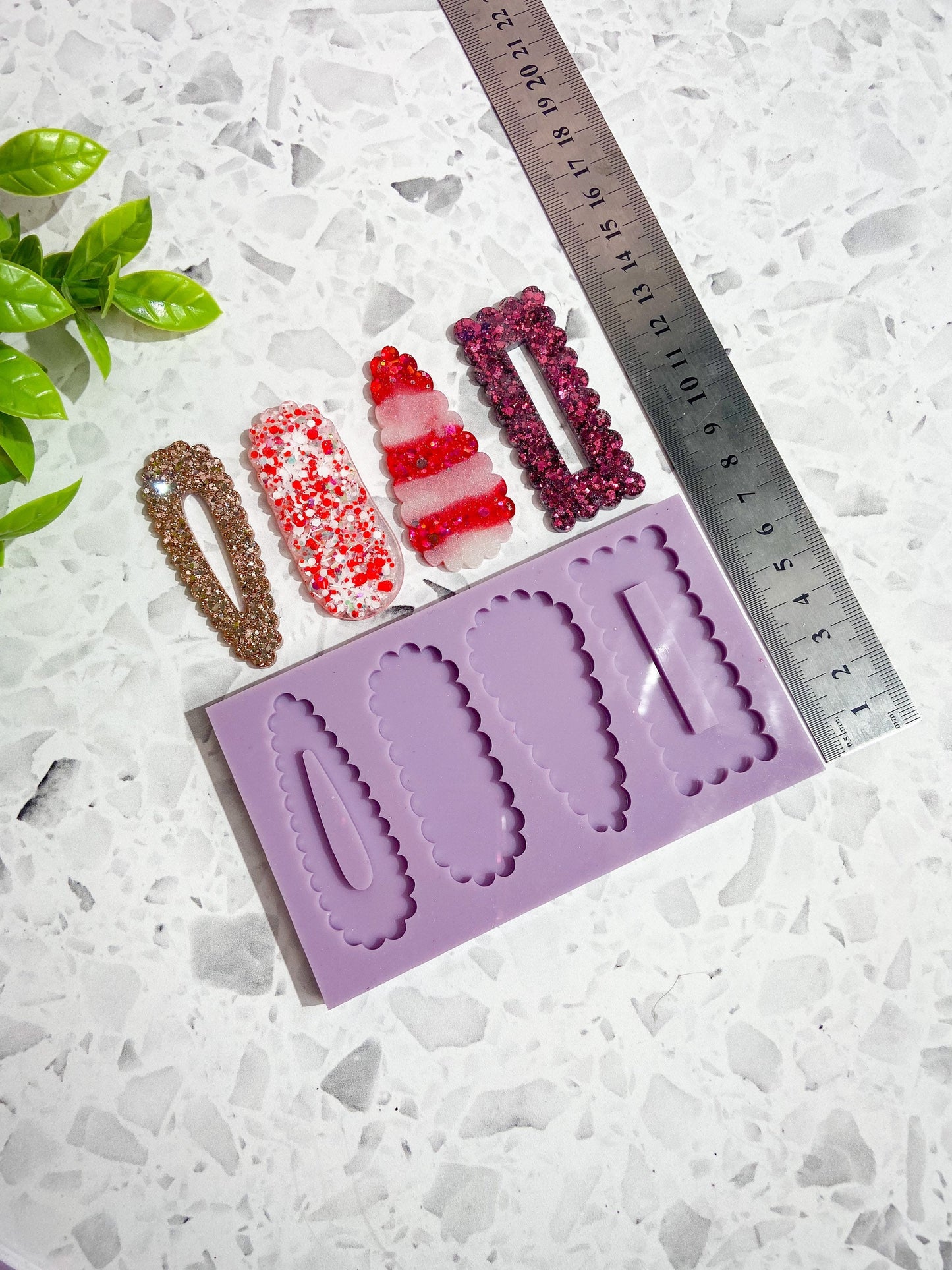 Fun shaped hair clip silicone mould, barrette silicone mould/mold