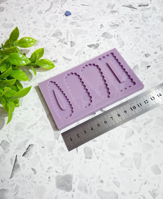 Fun shaped hair clip silicone mould, barrette silicone mould/mold