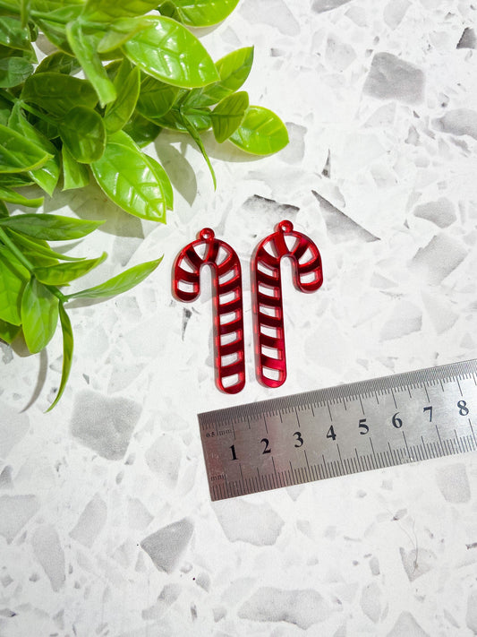 6 Christmas candy cane earrings, Christmas acrylic, candy canes, festive earrings