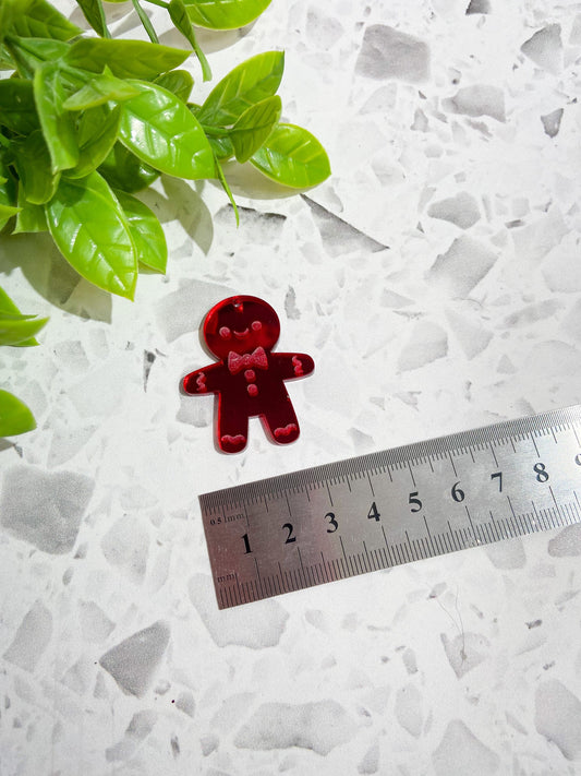 6 Gingerbread man earrings, acrylic earrings, Christmas gingerbread acrylic, festive earrings