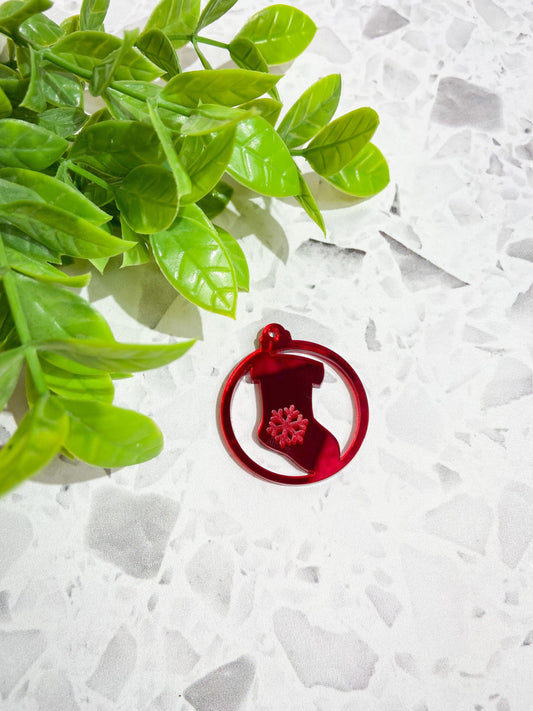 6 Christmas stocking acrylic earrings, stocking earring, festive earrings