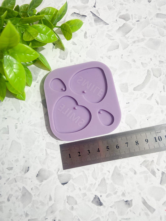Smile valentines silicone mould, smile silicone mould, valentines hearts, etched mould