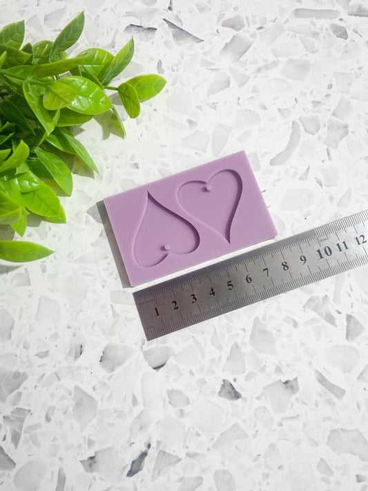 Heart silicone mould, Valentine’s Day silicone mould, earring silicone mould