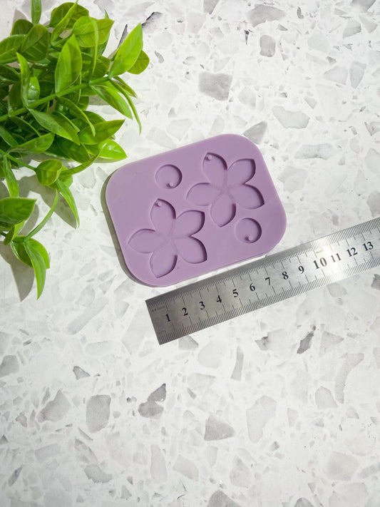 Frangipani silicone earring mould, flower earring mould, floral silicone mould
