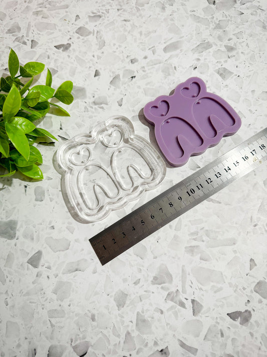 Acrylic blank, earring blank for silicone mould making, acrylic housing, silicone mould making, heart earring mould