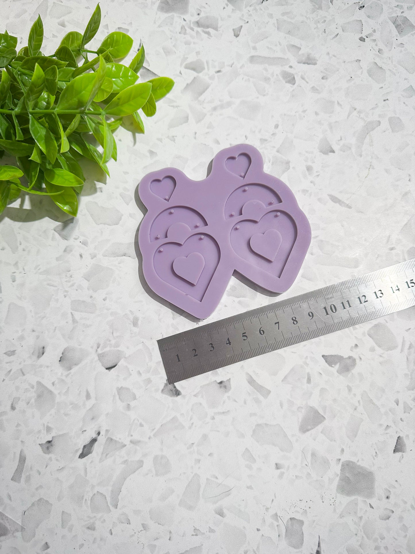 Dangle silicone earring mould, chandelier shaped silicone mould for resin, heart silicone mould