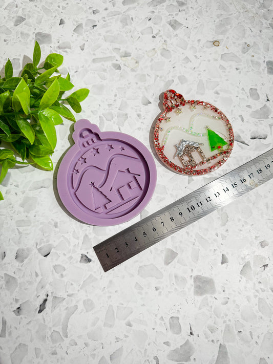 Christmas bauble silicone mould ornament, Christmas tree ornament, festive mould