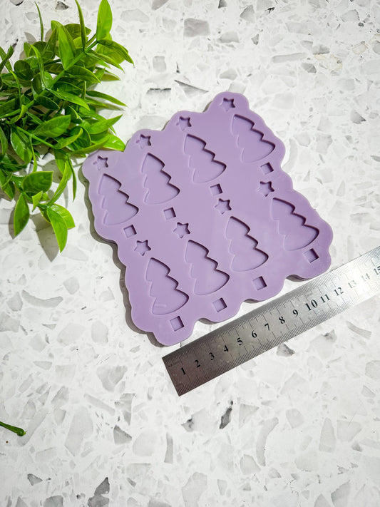 Christmas tree mould, Christmas silicone mould, Silicone earring mould, stud topper silicone mould